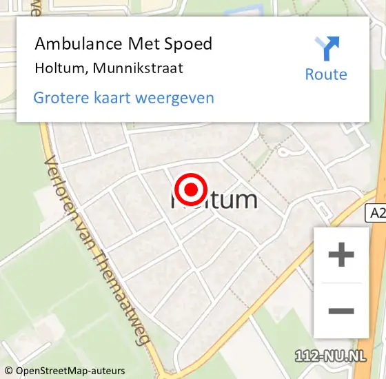 Locatie op kaart van de 112 melding: Ambulance Met Spoed Naar Holtum, Munnikstraat op 11 juni 2014 11:56