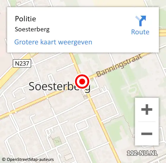 Locatie op kaart van de 112 melding: Politie Soesterberg op 25 mei 2021 08:06