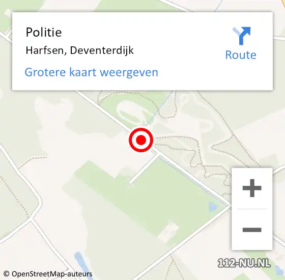 Locatie op kaart van de 112 melding: Politie Harfsen, Deventerdijk op 25 mei 2021 08:15