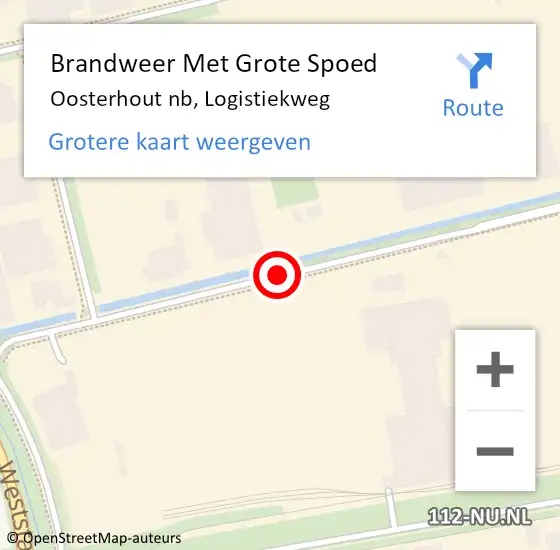 Locatie op kaart van de 112 melding: Brandweer Met Grote Spoed Naar Oosterhout nb, Logistiekweg op 25 mei 2021 09:45