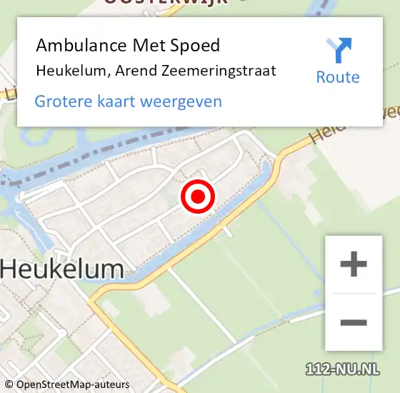 Locatie op kaart van de 112 melding: Ambulance Met Spoed Naar Heukelum, Arend Zeemeringstraat op 25 mei 2021 15:34