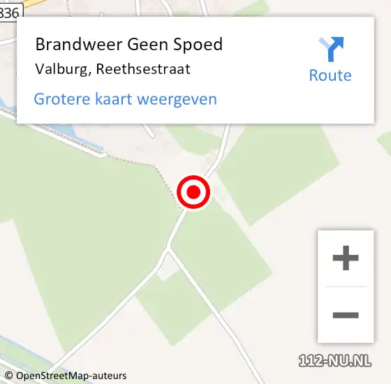 Locatie op kaart van de 112 melding: Brandweer Geen Spoed Naar Valburg, Reethsestraat op 25 mei 2021 20:16