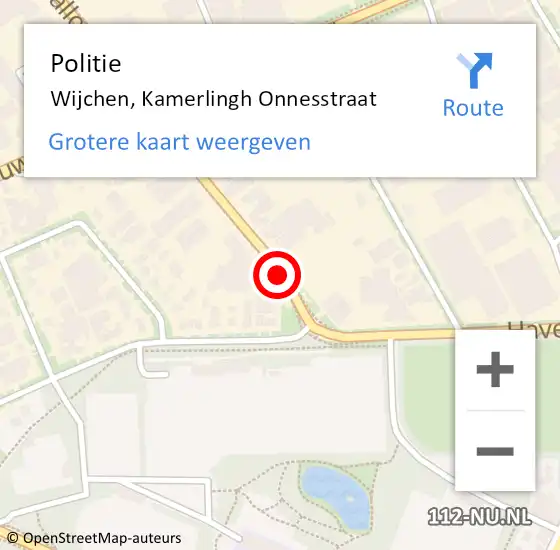 Locatie op kaart van de 112 melding: Politie Wijchen, Kamerlingh Onnesstraat op 26 mei 2021 13:32