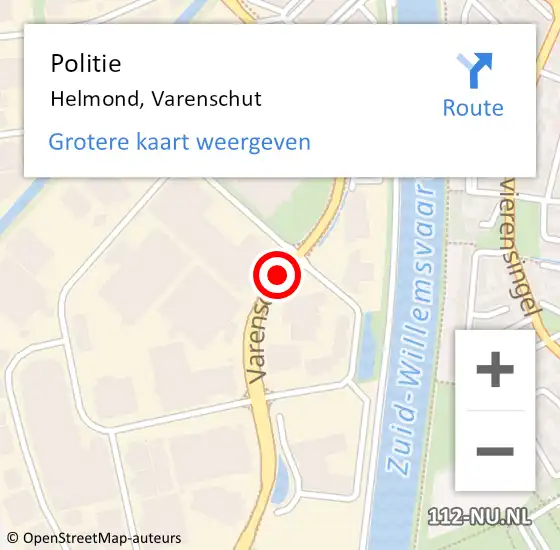 Locatie op kaart van de 112 melding: Politie Helmond, Varenschut op 26 mei 2021 13:40