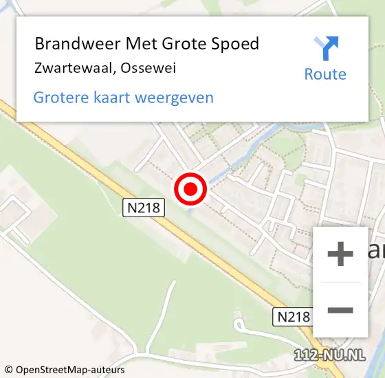 Locatie op kaart van de 112 melding: Brandweer Met Grote Spoed Naar Zwartewaal, Ossewei op 26 mei 2021 14:08