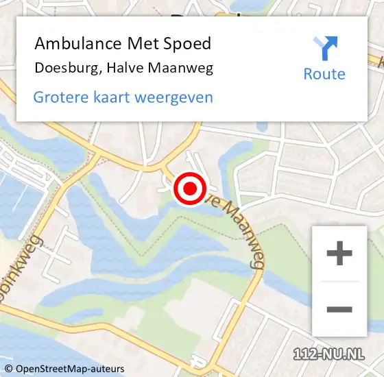 Locatie op kaart van de 112 melding: Ambulance Met Spoed Naar Doesburg, Halve Maanweg op 26 mei 2021 14:16