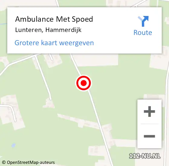 Locatie op kaart van de 112 melding: Ambulance Met Spoed Naar Lunteren, Hammerdijk op 26 mei 2021 15:44