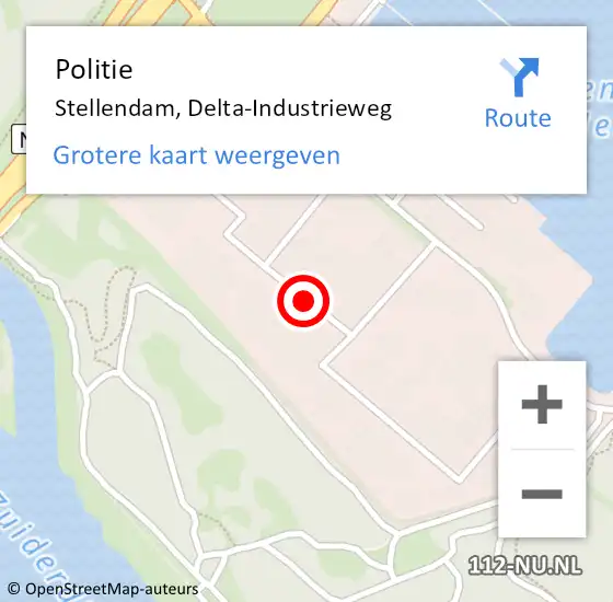 Locatie op kaart van de 112 melding: Politie Stellendam, Delta-Industrieweg op 26 mei 2021 16:10