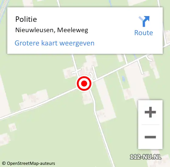 Locatie op kaart van de 112 melding: Politie Nieuwleusen, Meeleweg op 26 mei 2021 16:35