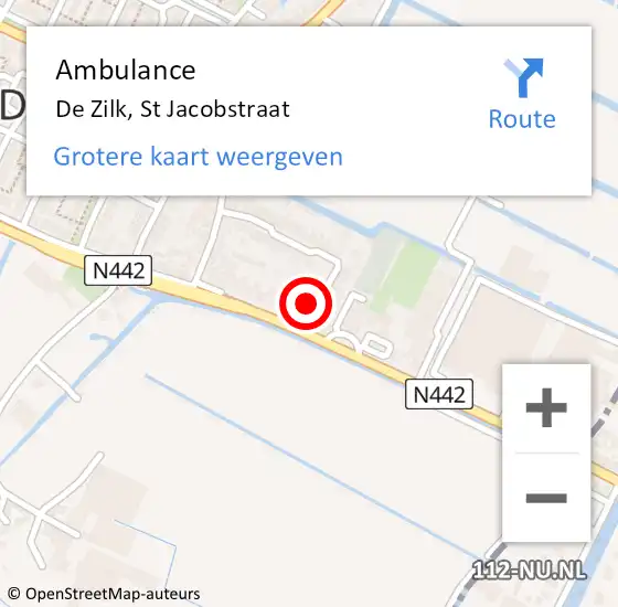 Locatie op kaart van de 112 melding: Ambulance De Zilk, St Jacobstraat op 11 juni 2014 14:05