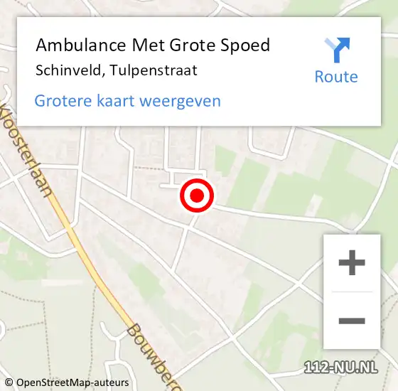 Locatie op kaart van de 112 melding: Ambulance Met Grote Spoed Naar Schinveld, Tulpenstraat op 11 juni 2014 14:06