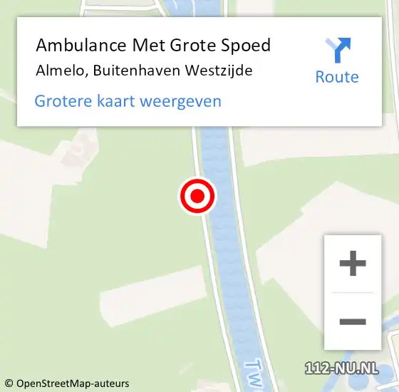 Locatie op kaart van de 112 melding: Ambulance Met Grote Spoed Naar Almelo, Buitenhaven Westzijde op 27 mei 2021 09:04