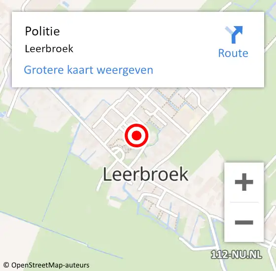 Locatie op kaart van de 112 melding: Politie Leerbroek op 27 mei 2021 09:43