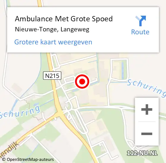 Locatie op kaart van de 112 melding: Ambulance Met Grote Spoed Naar Nieuwe-Tonge, Langeweg op 11 juni 2014 14:29