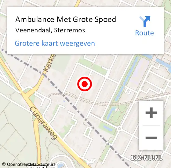 Locatie op kaart van de 112 melding: Ambulance Met Grote Spoed Naar Veenendaal, Sterremos op 27 mei 2021 11:34