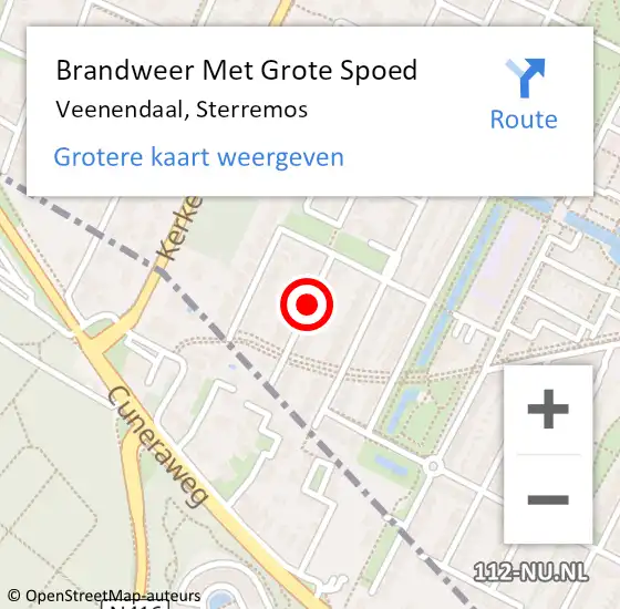 Locatie op kaart van de 112 melding: Brandweer Met Grote Spoed Naar Veenendaal, Sterremos op 27 mei 2021 11:43