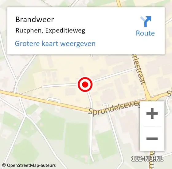 Locatie op kaart van de 112 melding: Brandweer Rucphen, Expeditieweg op 27 mei 2021 12:37