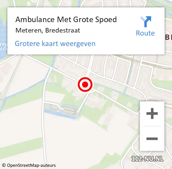 Locatie op kaart van de 112 melding: Ambulance Met Grote Spoed Naar Meteren, Bredestraat op 27 mei 2021 12:47