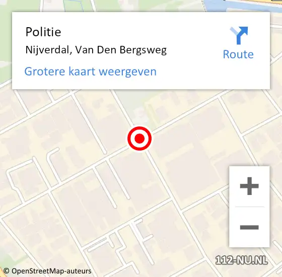 Locatie op kaart van de 112 melding: Politie Nijverdal, Van Den Bergsweg op 27 mei 2021 14:04