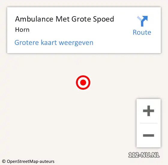 Locatie op kaart van de 112 melding: Ambulance Met Grote Spoed Naar Horn op 27 mei 2021 14:40