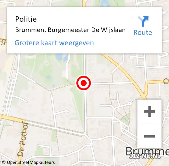 Locatie op kaart van de 112 melding: Politie Brummen, Burgemeester De Wijslaan op 27 mei 2021 15:37