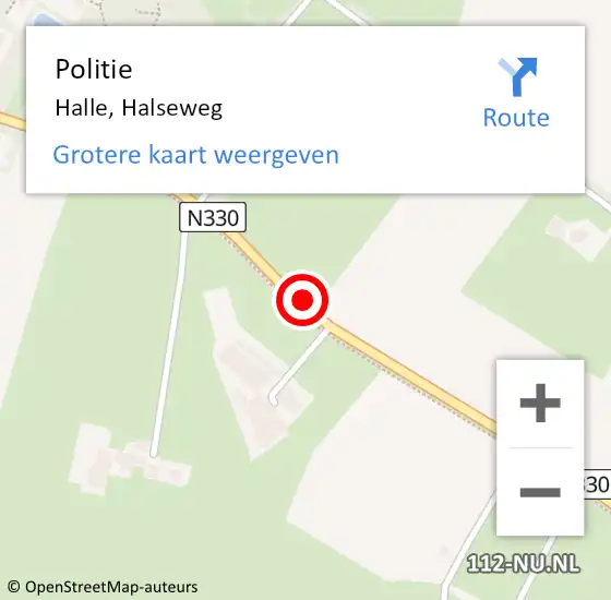 Locatie op kaart van de 112 melding: Politie Halle, Halseweg op 27 mei 2021 16:04