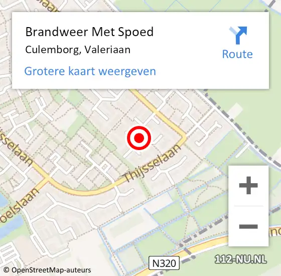 Locatie op kaart van de 112 melding: Brandweer Met Spoed Naar Culemborg, Valeriaan op 27 mei 2021 19:13