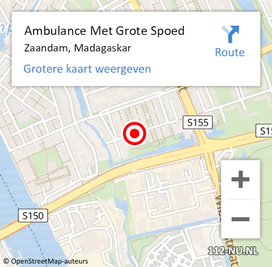 Locatie op kaart van de 112 melding: Ambulance Met Grote Spoed Naar Zaandam, Madagaskar op 27 mei 2021 20:30