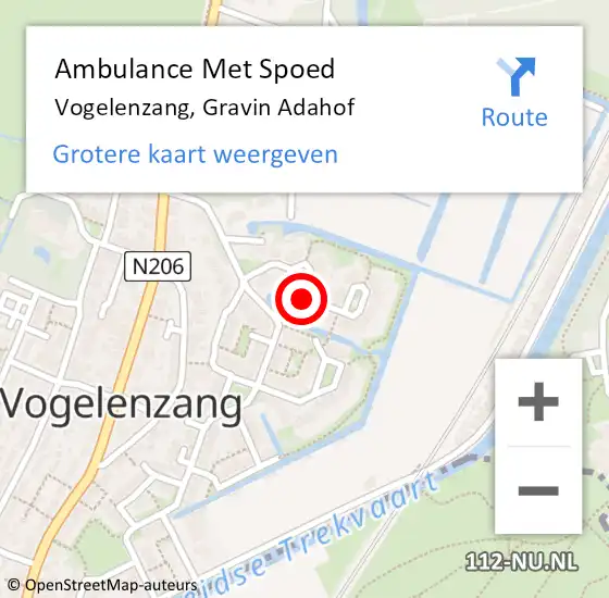 Locatie op kaart van de 112 melding: Ambulance Met Spoed Naar Vogelenzang, Gravin Adahof op 27 mei 2021 21:54