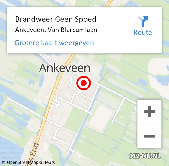 Locatie op kaart van de 112 melding: Brandweer Geen Spoed Naar Ankeveen, Van Blarcumlaan op 11 juni 2014 15:33