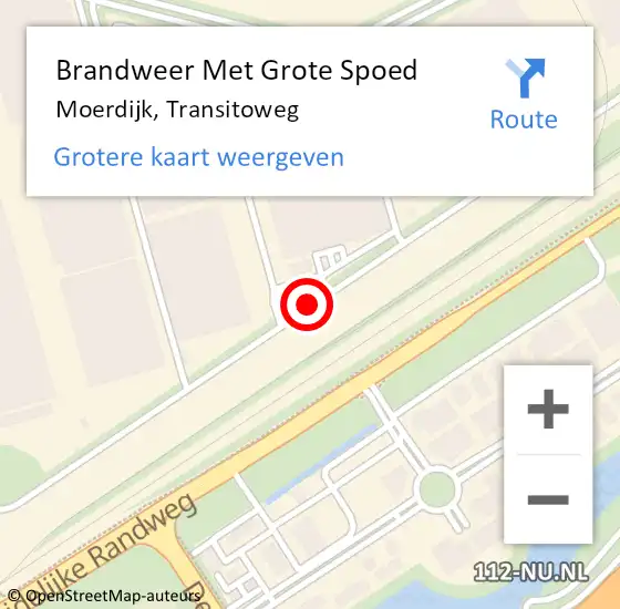 Locatie op kaart van de 112 melding: Brandweer Met Grote Spoed Naar Moerdijk, Transitoweg op 27 mei 2021 23:44