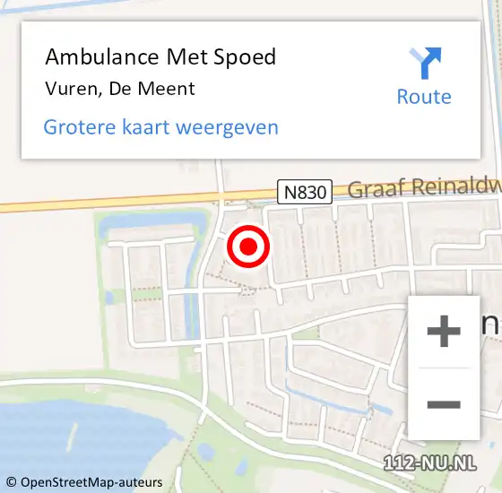 Locatie op kaart van de 112 melding: Ambulance Met Spoed Naar Vuren, De Meent op 28 mei 2021 04:34