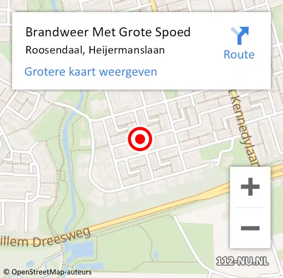 Locatie op kaart van de 112 melding: Brandweer Met Grote Spoed Naar Roosendaal, Heijermanslaan op 28 mei 2021 08:13