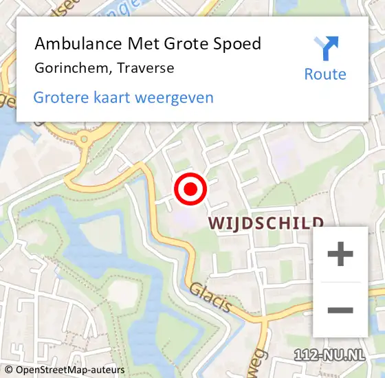 Locatie op kaart van de 112 melding: Ambulance Met Grote Spoed Naar Gorinchem, Traverse op 28 mei 2021 10:13