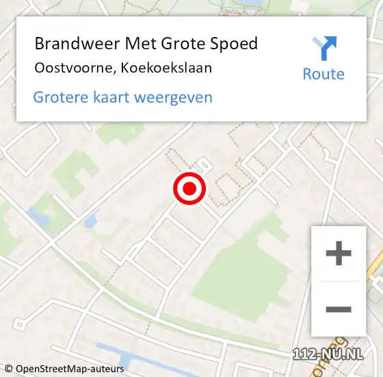 Locatie op kaart van de 112 melding: Brandweer Met Grote Spoed Naar Oostvoorne, Koekoekslaan op 28 mei 2021 11:57