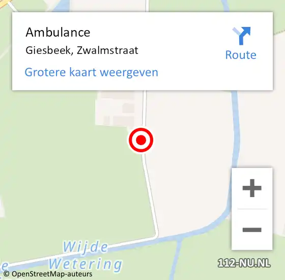 Locatie op kaart van de 112 melding: Ambulance Giesbeek, Zwalmstraat op 28 mei 2021 14:12