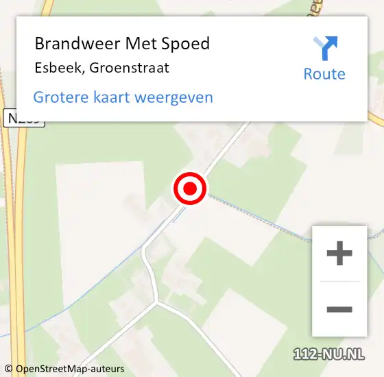 Locatie op kaart van de 112 melding: Brandweer Met Spoed Naar Esbeek, Groenstraat op 28 mei 2021 16:08