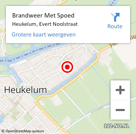 Locatie op kaart van de 112 melding: Brandweer Met Spoed Naar Heukelum, Evert Noolstraat op 28 mei 2021 16:49