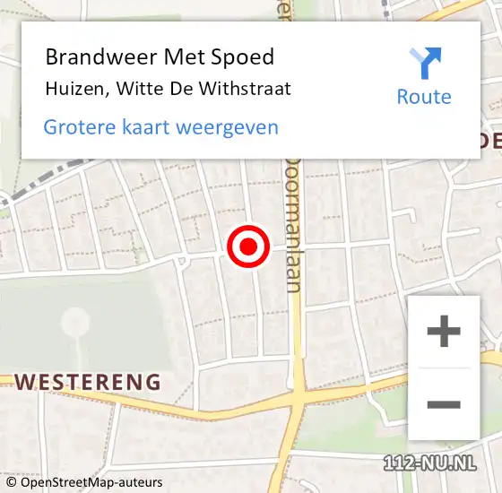 Locatie op kaart van de 112 melding: Brandweer Met Spoed Naar Huizen, Witte De Withstraat op 28 mei 2021 17:32