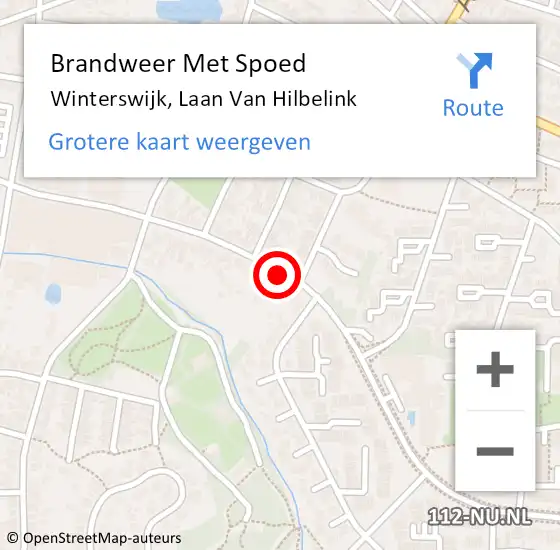 Locatie op kaart van de 112 melding: Brandweer Met Spoed Naar Winterswijk, Laan Van Hilbelink op 28 mei 2021 18:04