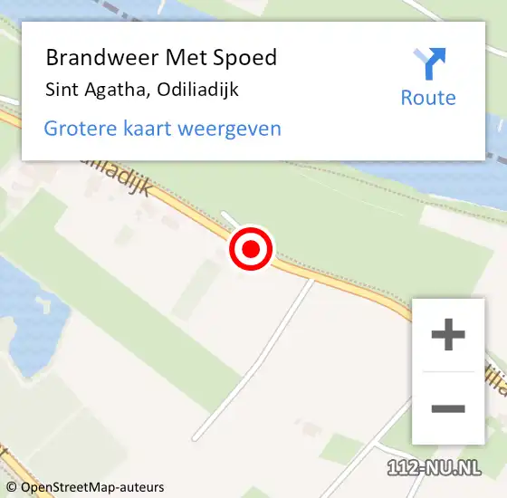 Locatie op kaart van de 112 melding: Brandweer Met Spoed Naar Sint Agatha, Odiliadijk op 28 mei 2021 18:37