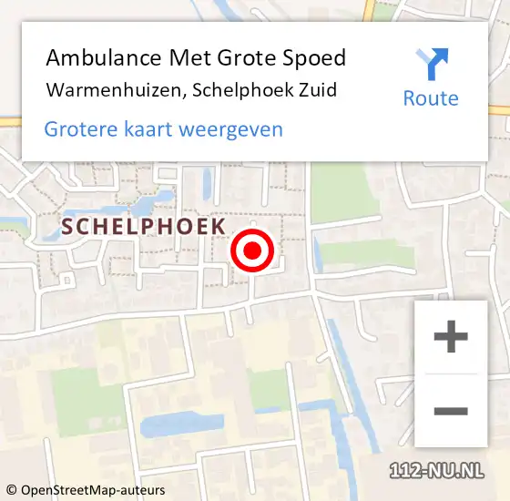 Locatie op kaart van de 112 melding: Ambulance Met Grote Spoed Naar Warmenhuizen, Schelphoek Zuid op 28 mei 2021 20:38