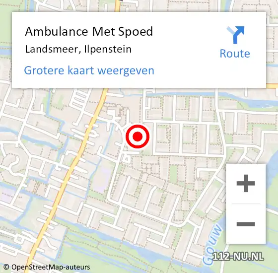 Locatie op kaart van de 112 melding: Ambulance Met Spoed Naar Landsmeer, Ilpenstein op 28 mei 2021 21:42