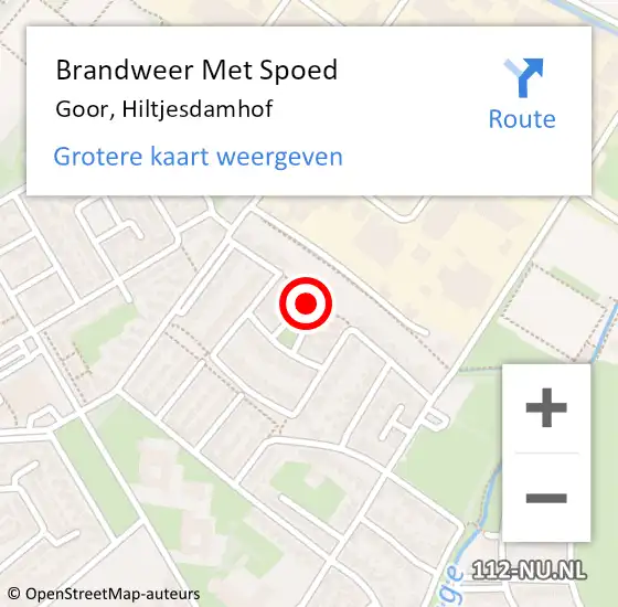 Locatie op kaart van de 112 melding: Brandweer Met Spoed Naar Goor, Hiltjesdamhof op 11 juni 2014 17:14