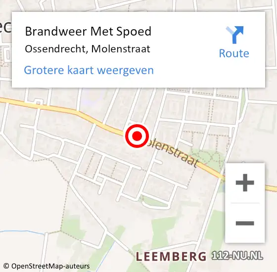 Locatie op kaart van de 112 melding: Brandweer Met Spoed Naar Ossendrecht, Molenstraat op 28 mei 2021 23:19