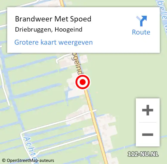 Locatie op kaart van de 112 melding: Brandweer Met Spoed Naar Driebruggen, Hoogeind op 4 oktober 2013 18:29