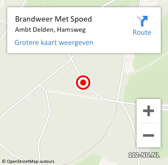 Locatie op kaart van de 112 melding: Brandweer Met Spoed Naar Ambt Delden, Hamsweg op 11 juni 2014 17:24