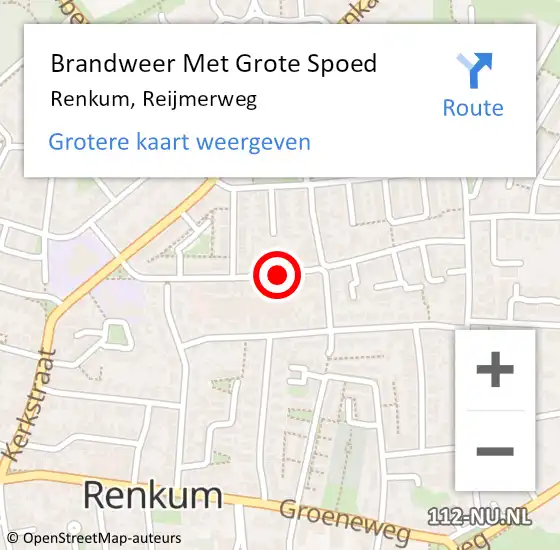 Locatie op kaart van de 112 melding: Brandweer Met Grote Spoed Naar Renkum, Reijmerweg op 29 mei 2021 07:00