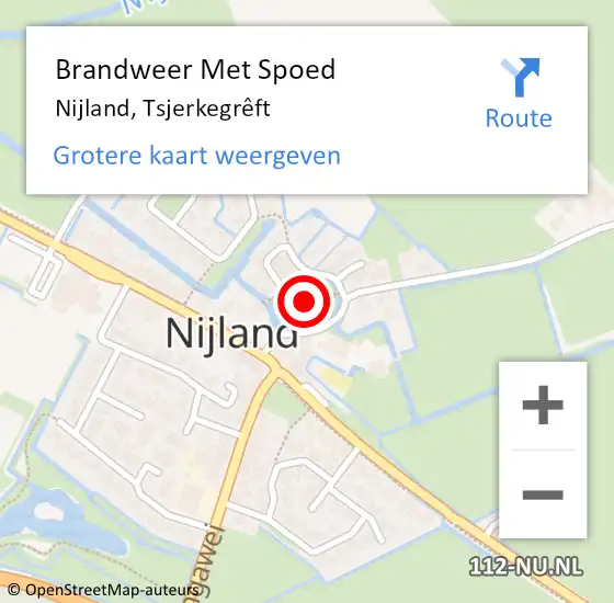 Locatie op kaart van de 112 melding: Brandweer Met Spoed Naar Nijland, Tsjerkegrêft op 29 mei 2021 09:30