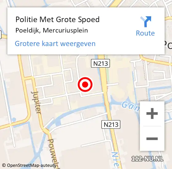 Locatie op kaart van de 112 melding: Politie Met Grote Spoed Naar Poeldijk, Mercuriusplein op 29 mei 2021 09:55